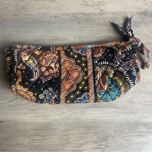 VERA BRADLEY QUILT MAKEUP Hygiene BAG Kensington BROWN FLORAL PAISLEY
